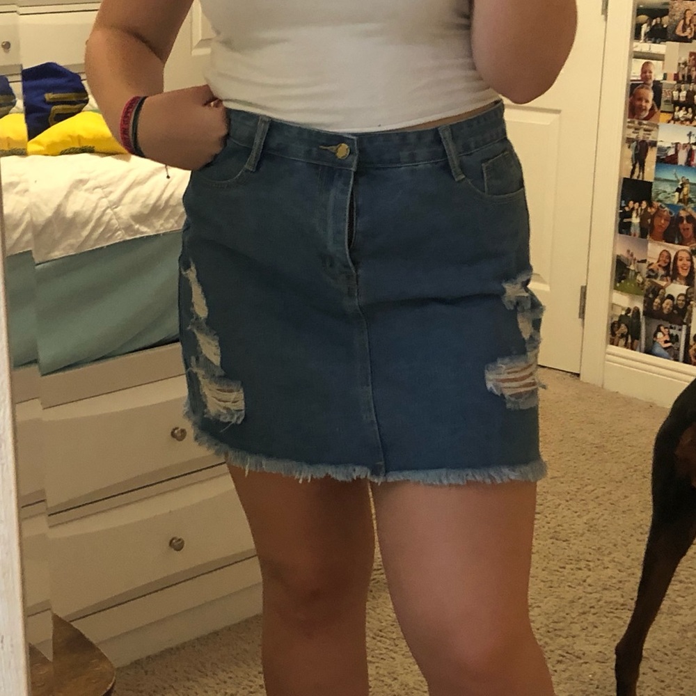 shein denim skirt!
